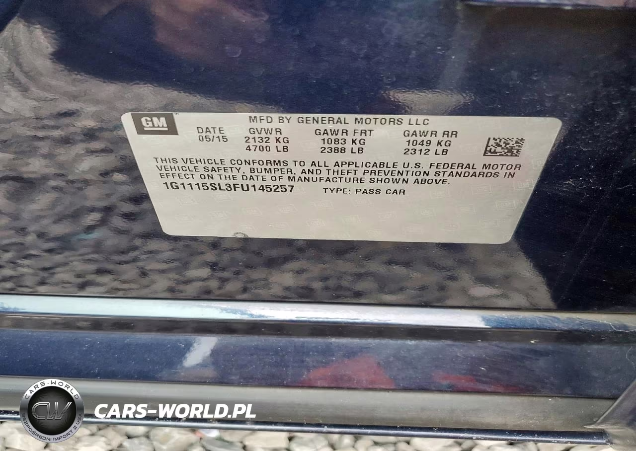 2015 Chevrolet Impala Lt VIN:1G1115SL3FU145257 - 12