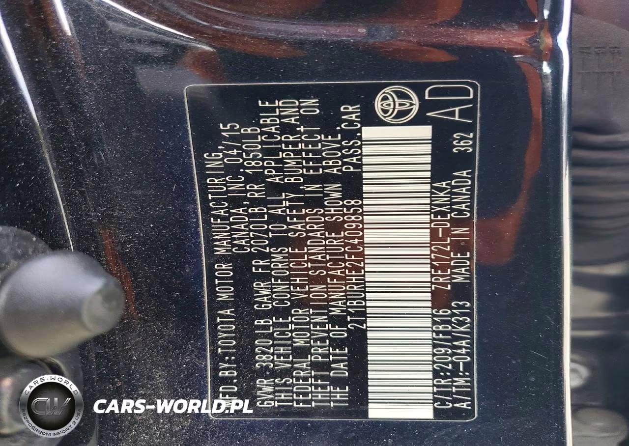 2015 Toyota Corolla Le VIN:2T1BURHE2FC409858 - 13
