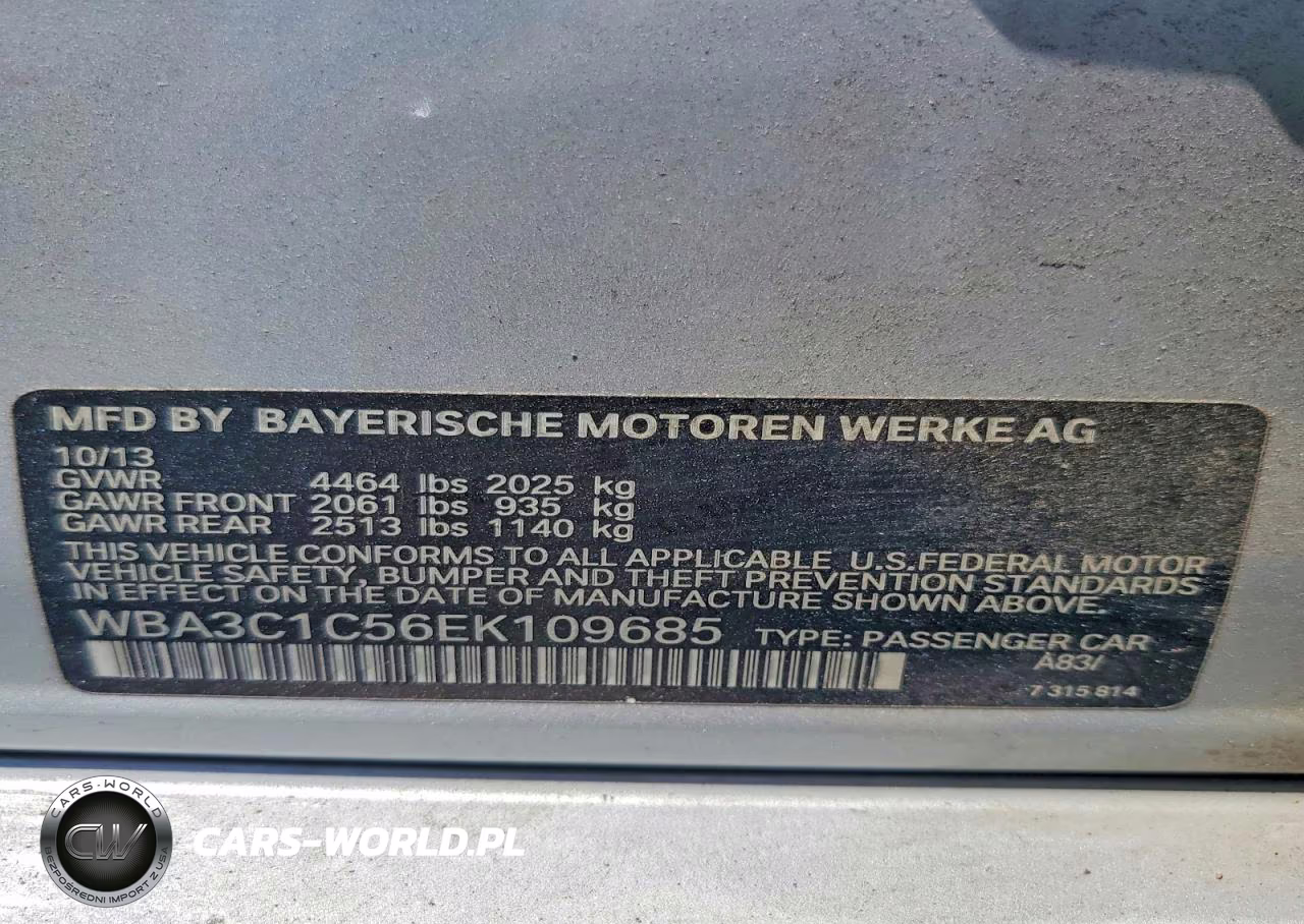 2014 BMW 328 I Sulev VIN:WBA3C1C56EK109685 - 12
