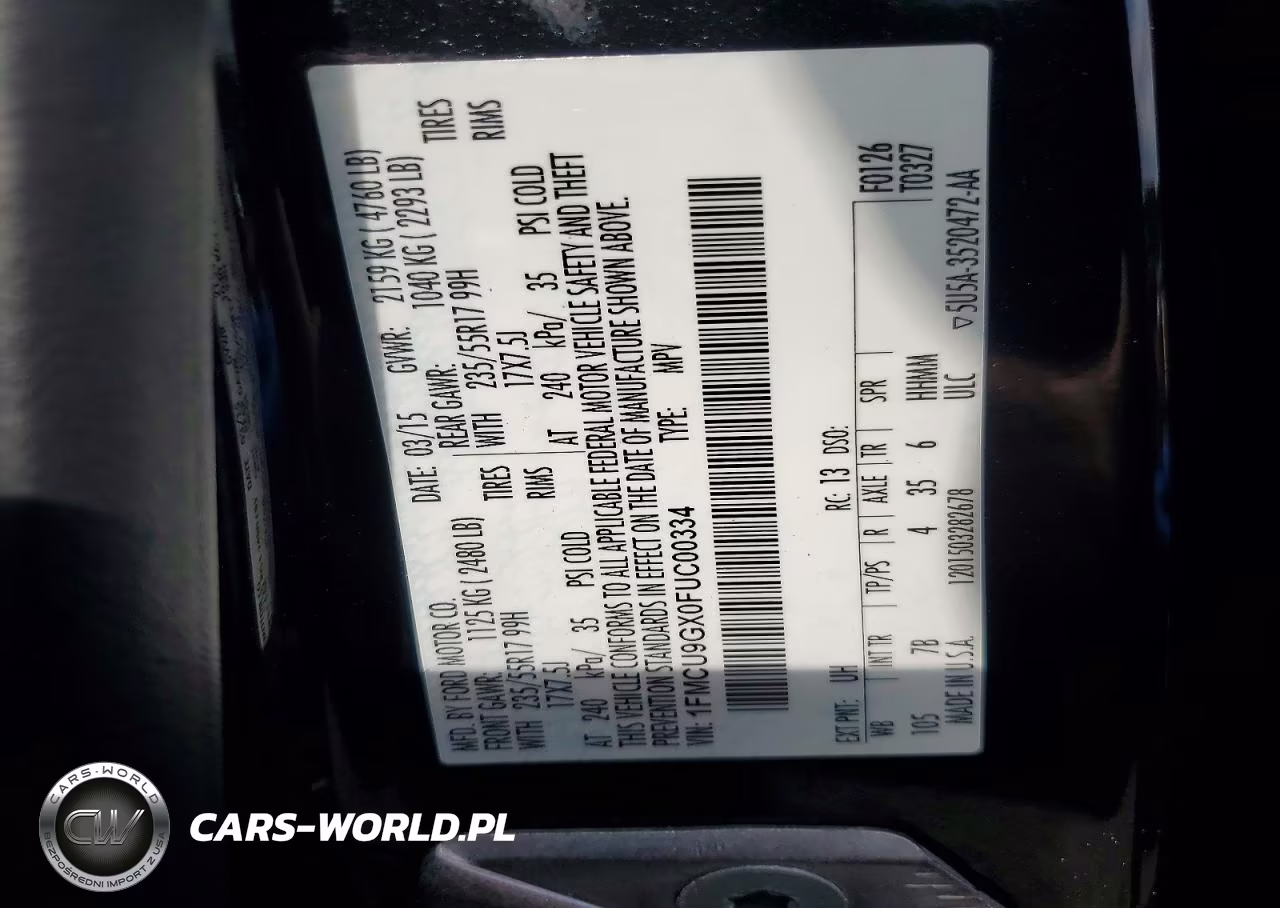 2015 Ford Escape Se VIN:1FMCU9GX0FUC00334 - 13