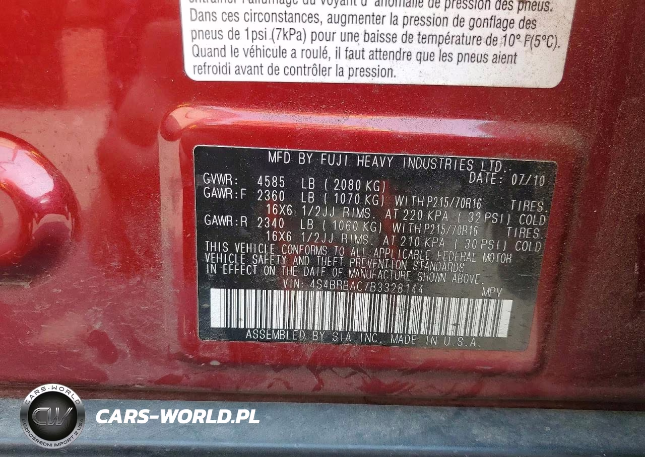 2011 Subaru Outback 2.5I VIN:4S4BRBAC7B3328144 - 12