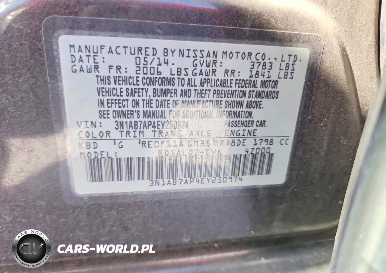 2014 Nissan Sentra Sv VIN:3N1AB7AP4EY250974 - 12