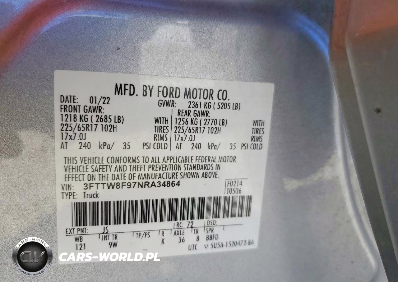 2022 Ford Maverick Xl VIN:3FTTW8F97NRA34864 - 12