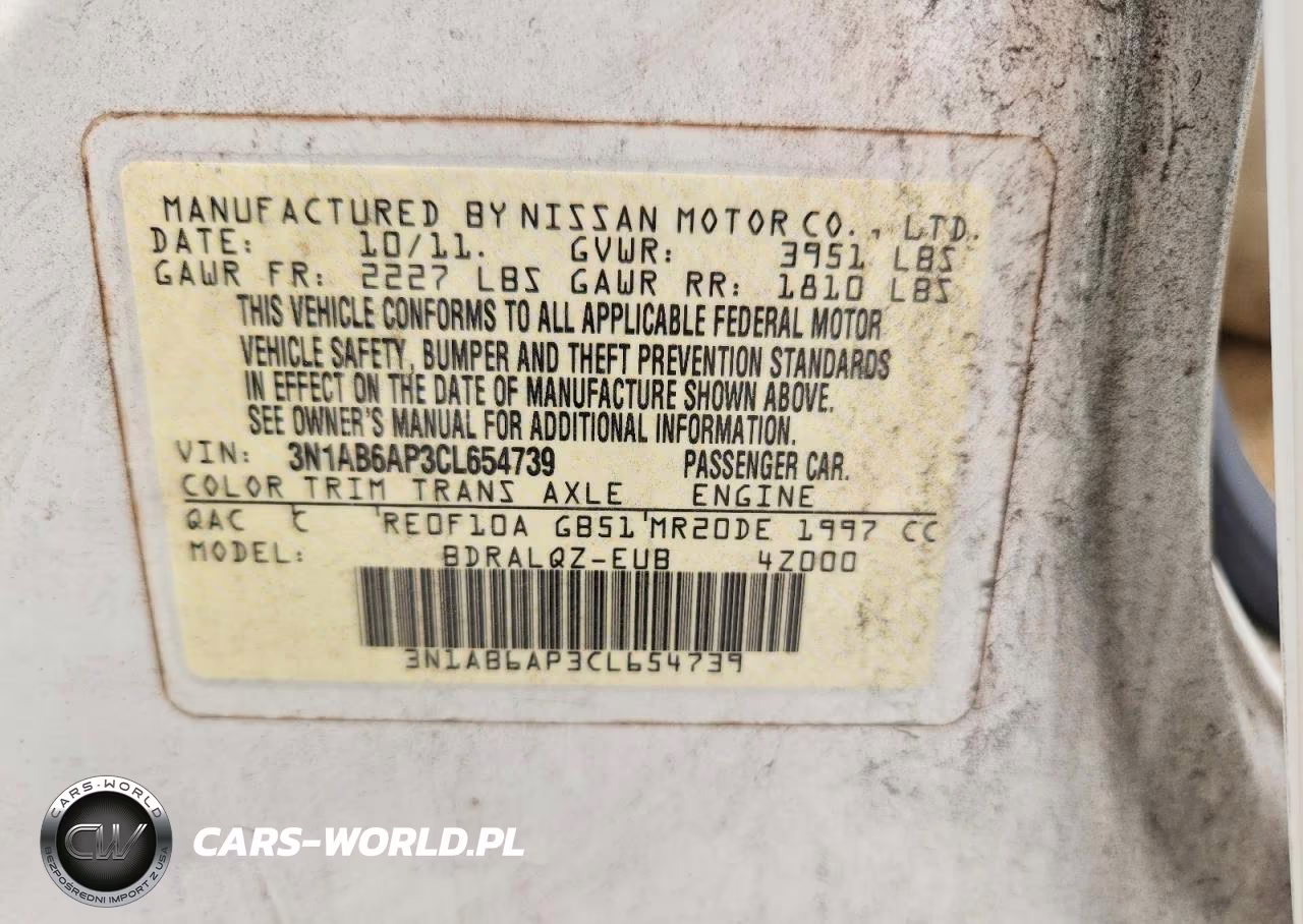 2012 Nissan Sentra 2.0 VIN:3N1AB6AP3CL654739 - 12