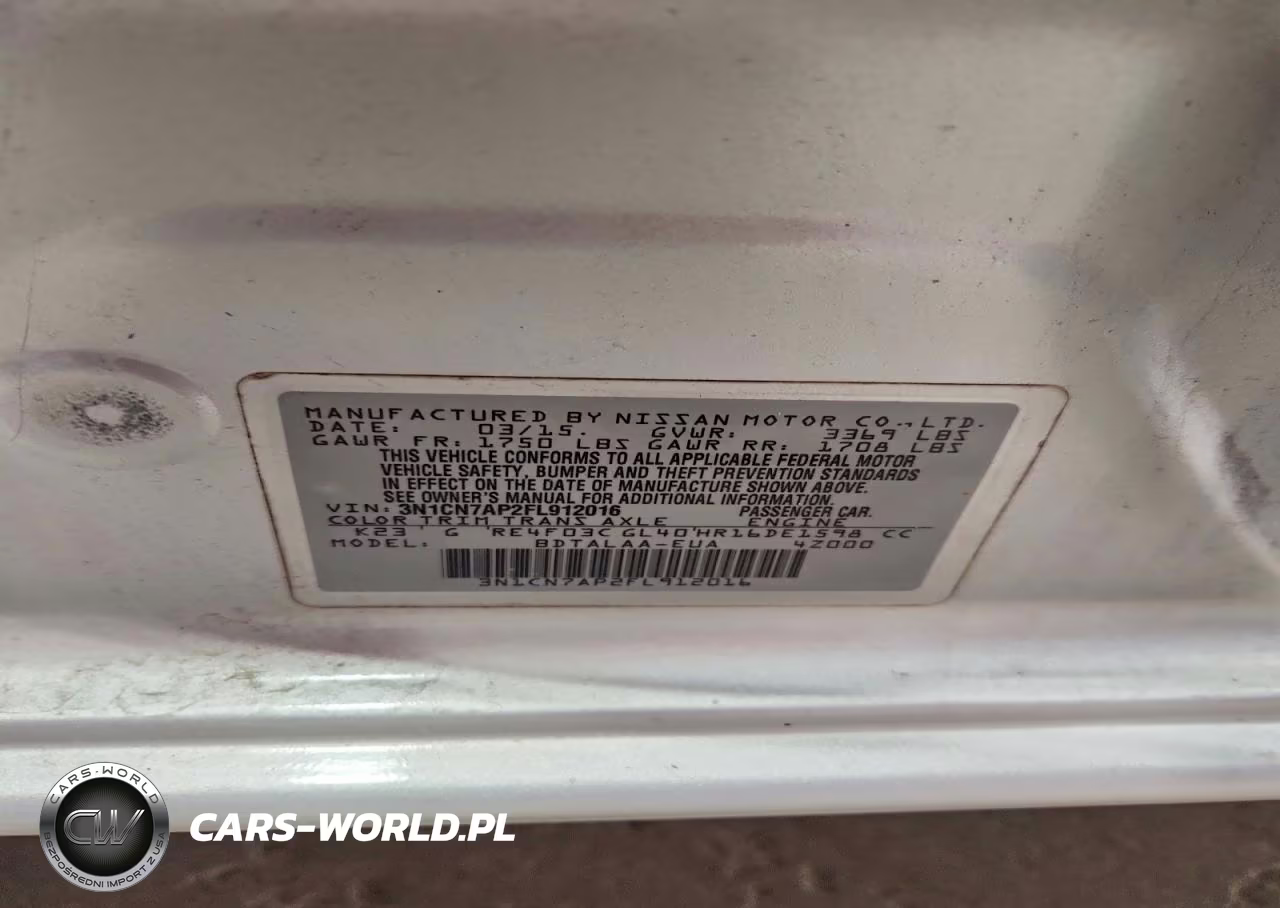 2015 Nissan Versa 1.6 S VIN:3N1CN7AP2FL912016 - 13