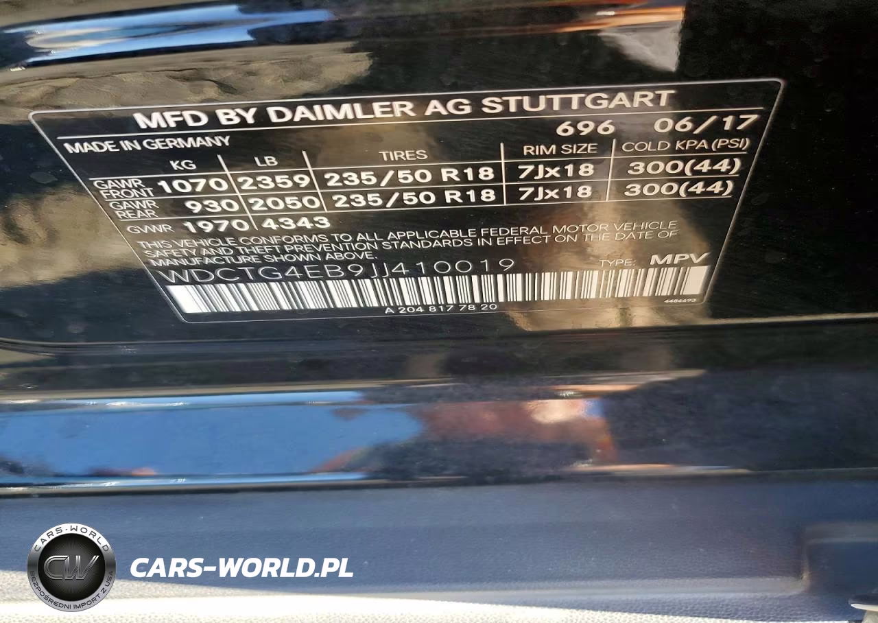 2018 Mercedes-Benz Gla 250 VIN:WDCTG4EB9JJ410019 - 12