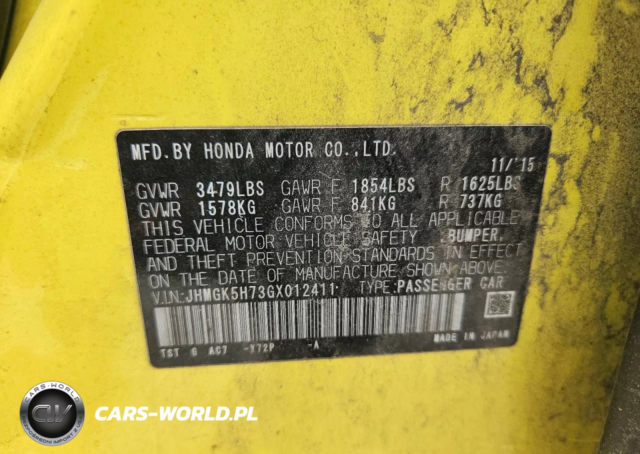 2016 Honda Fit Ex VIN:JHMGK5H73GX012411 - 12