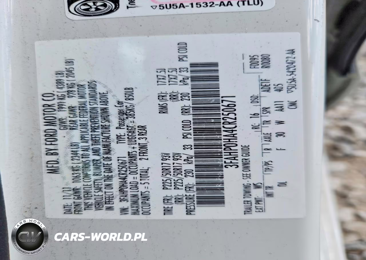 2012 Ford Fusion Se VIN:3FAHP0HA4CR250671 - 12