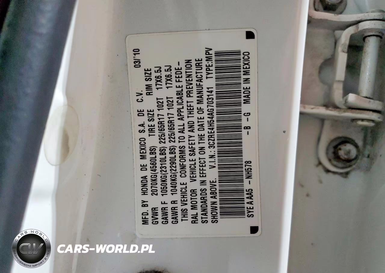 2010 Honda Cr-V Ex VIN:3CZRE4H54AG703141 - 14