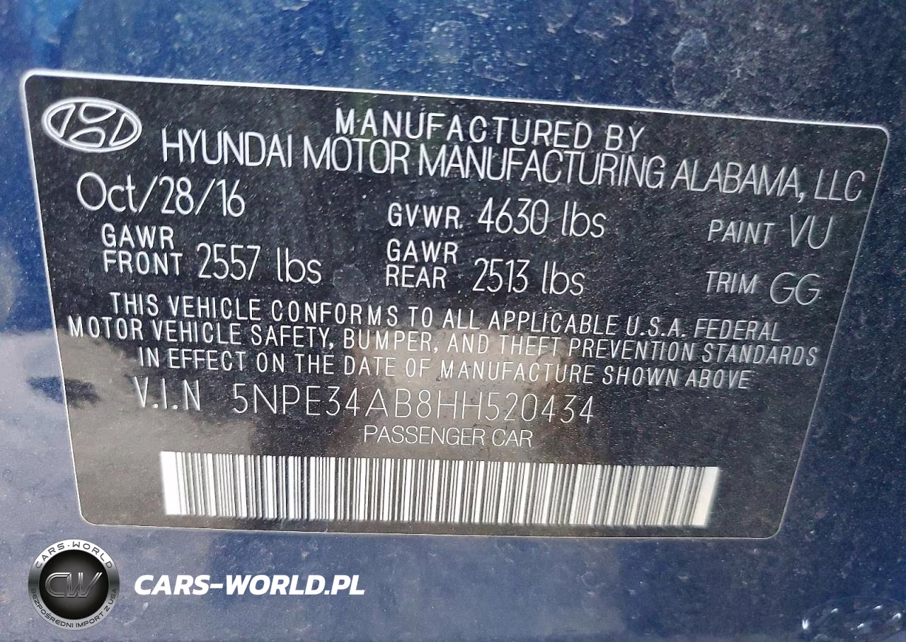 2017 Hyundai Sonata Limited 2.0T VIN:5NPE34AB8HH520434 - 12