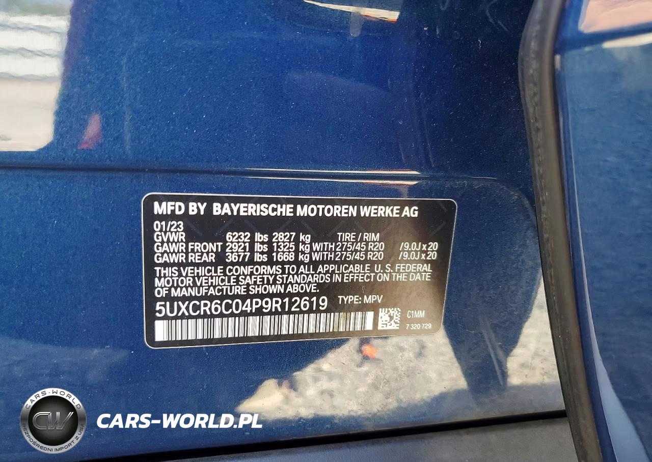 2023 BMW X5 xDrive40I VIN:5UXCR6C04P9R12619 - 14