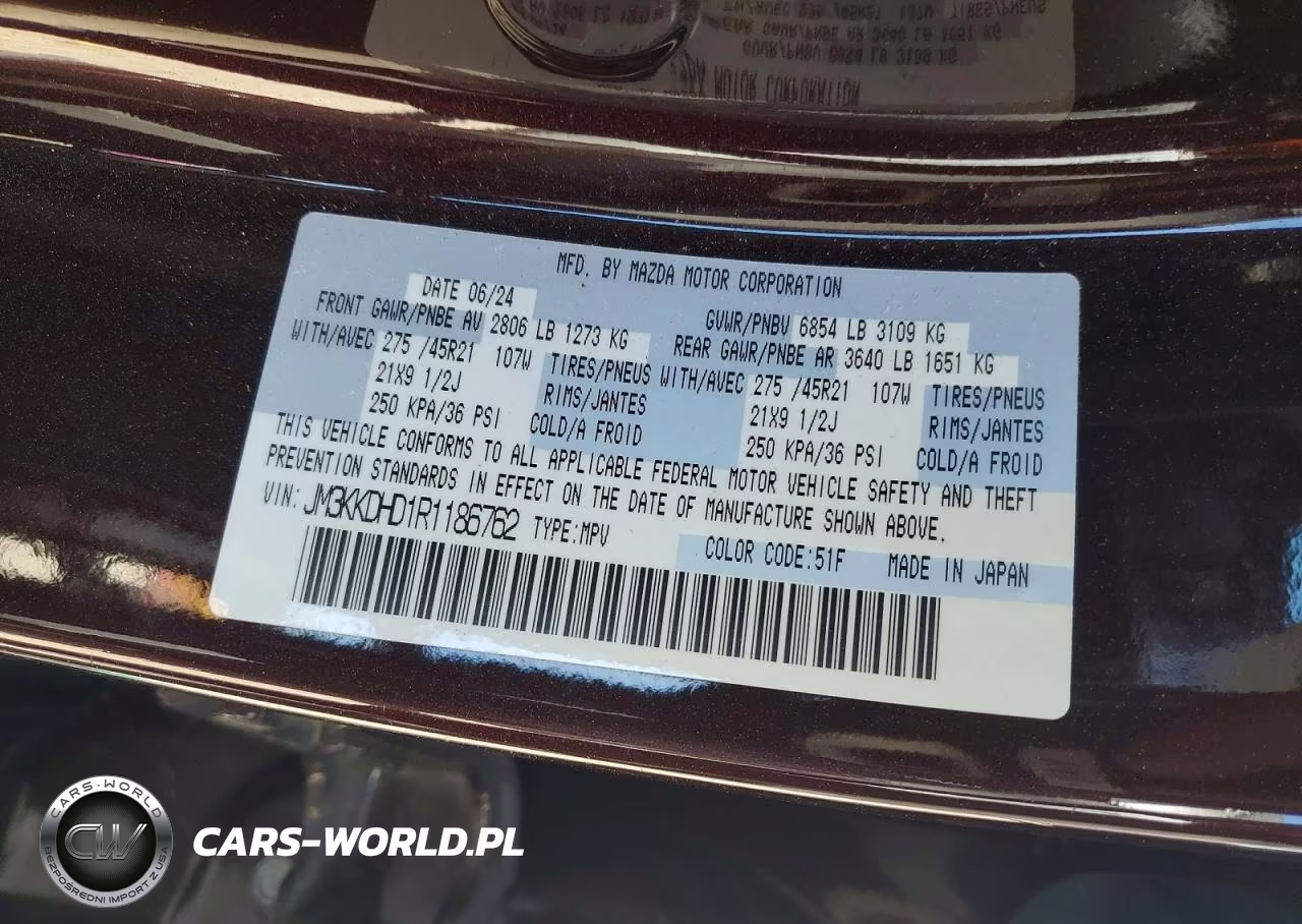 2024 Mazda Cx-90 Premium VIN:JM3KKDHD1R1186762 - 14
