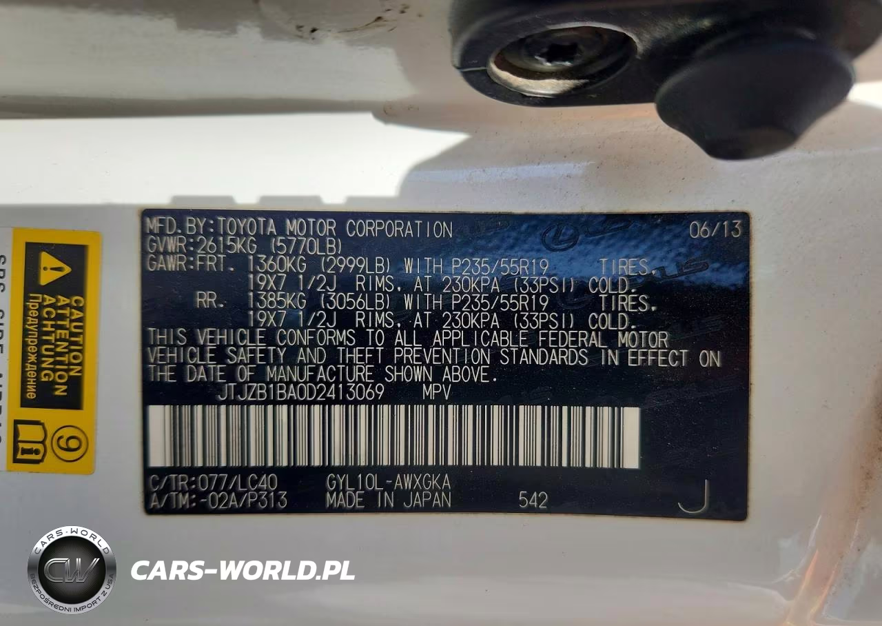 2013 Lexus Rx 450H VIN:JTJZB1BA0D2413069 - 12