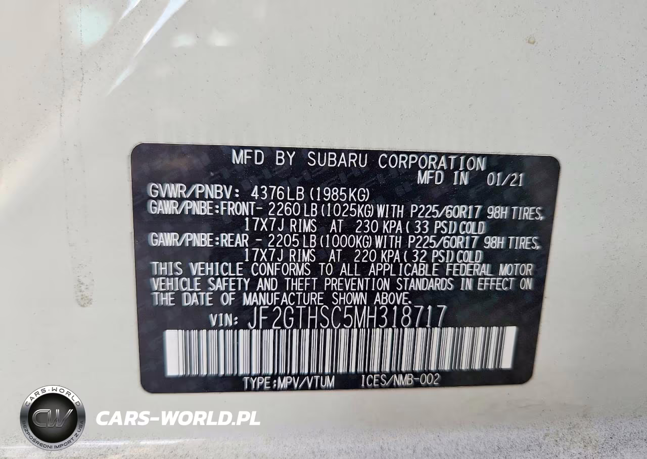 2021 Subaru Crosstrek Sport VIN:JF2GTHSC5MH318717 - 13