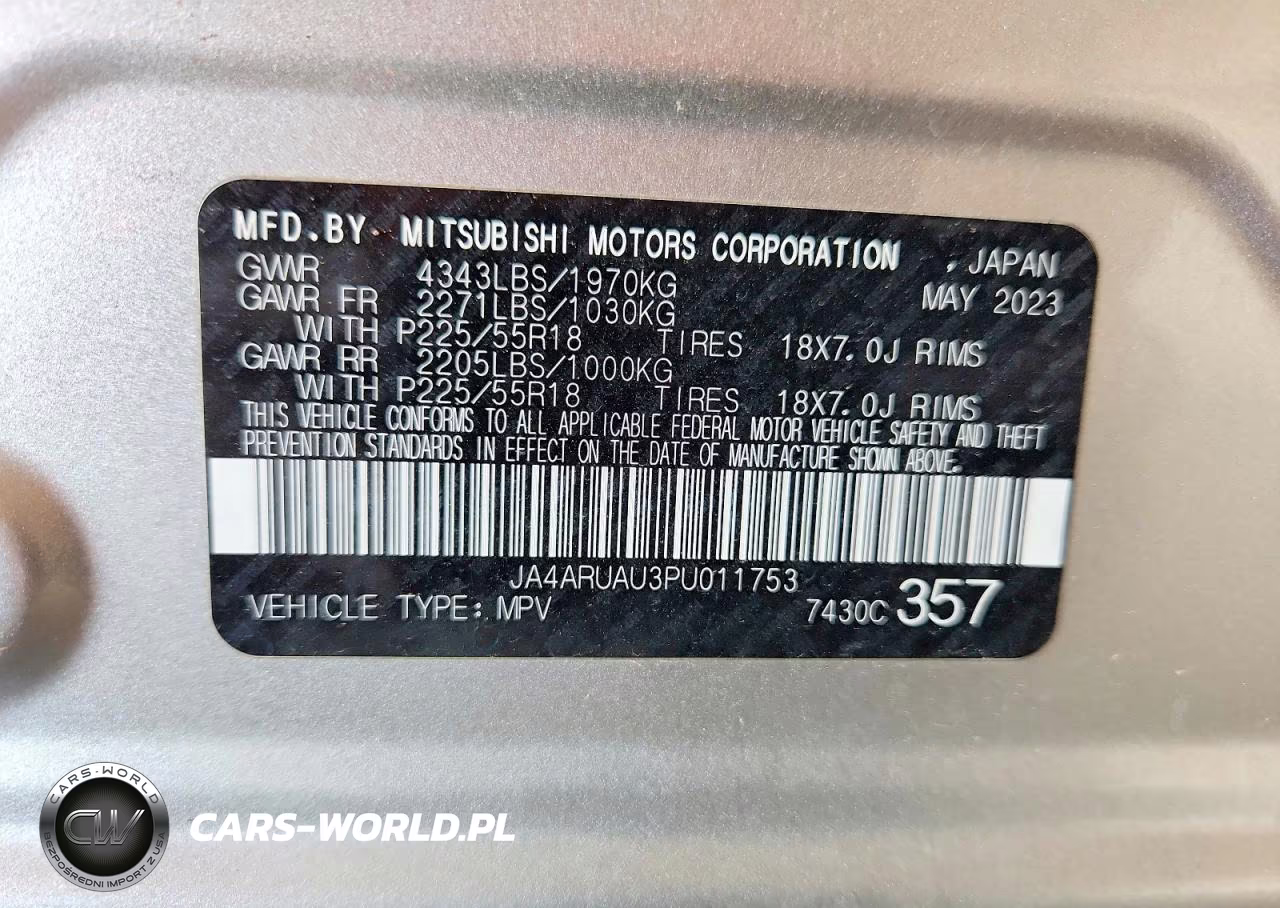 2023 Mitsubishi Outlander Sport S-Se VIN:JA4ARUAU3PU011753 - 12