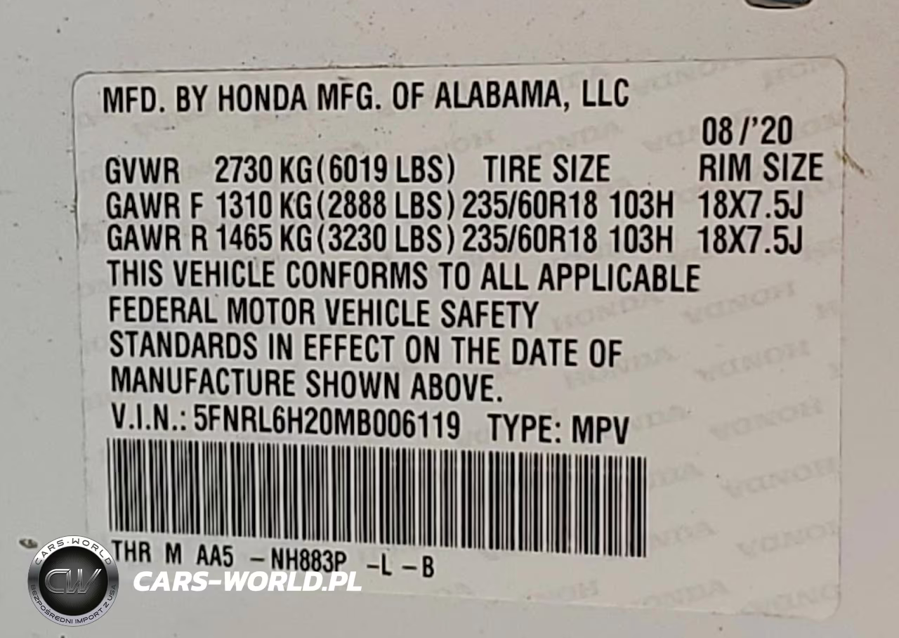2021 Honda Odyssey Lx VIN:5FNRL6H20MB006119 - 14