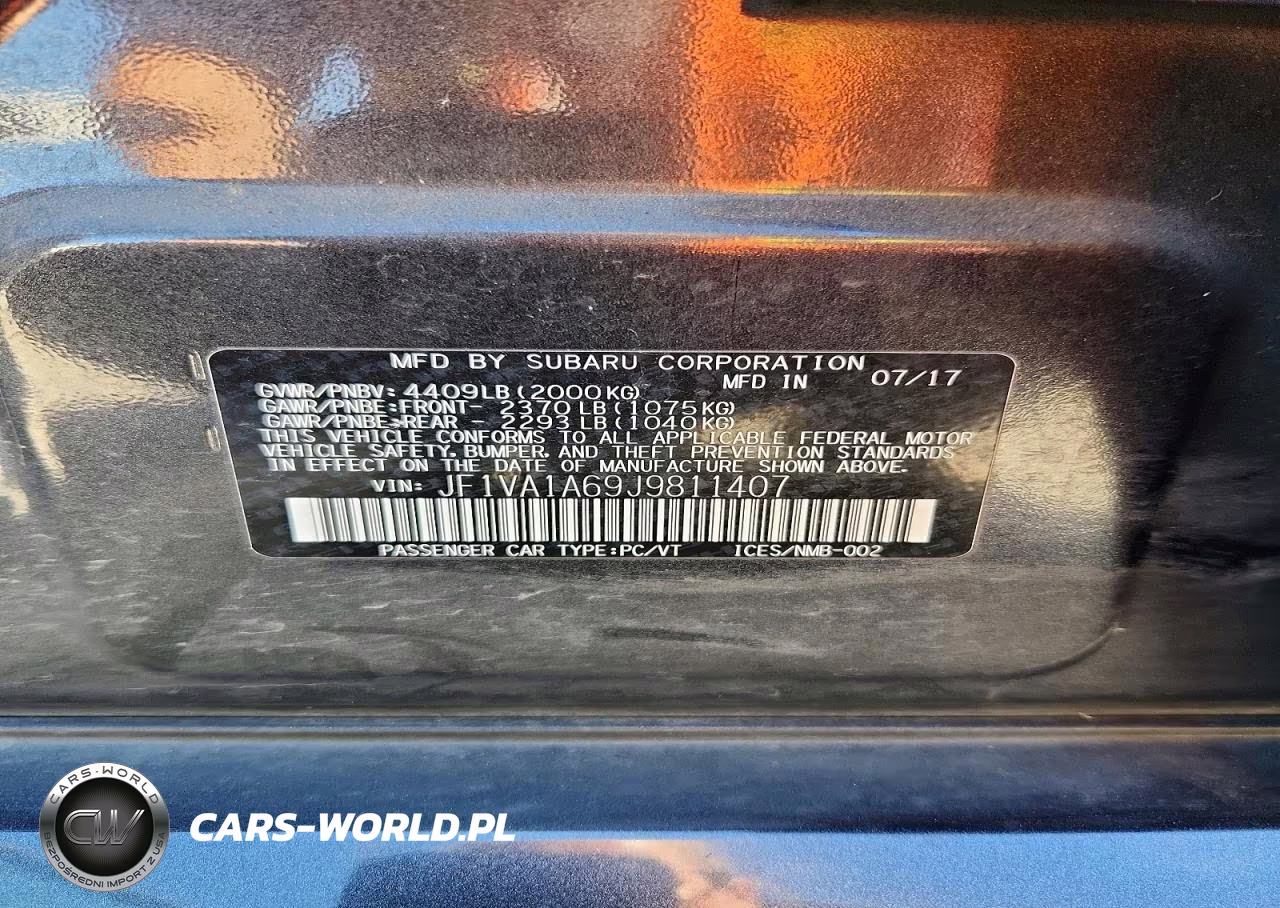 2018 Subaru Wrx VIN:JF1VA1A69J9811407 - 12