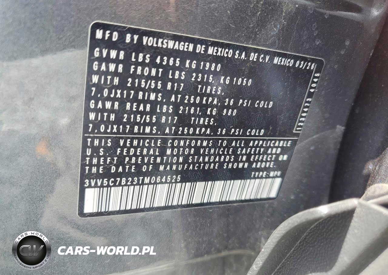 2026 Volkswagen Taos S VIN:3VV5C7B23TM064525 - 12