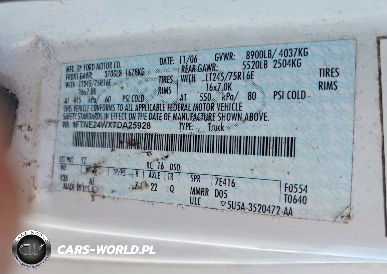 2007 Ford Econoline E250 Van VIN:1FTNE24WX7DA25928 - 13