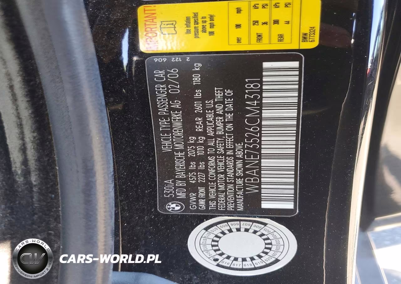 2006 BMW 530 I VIN:WBANE73526CM43181 - 12