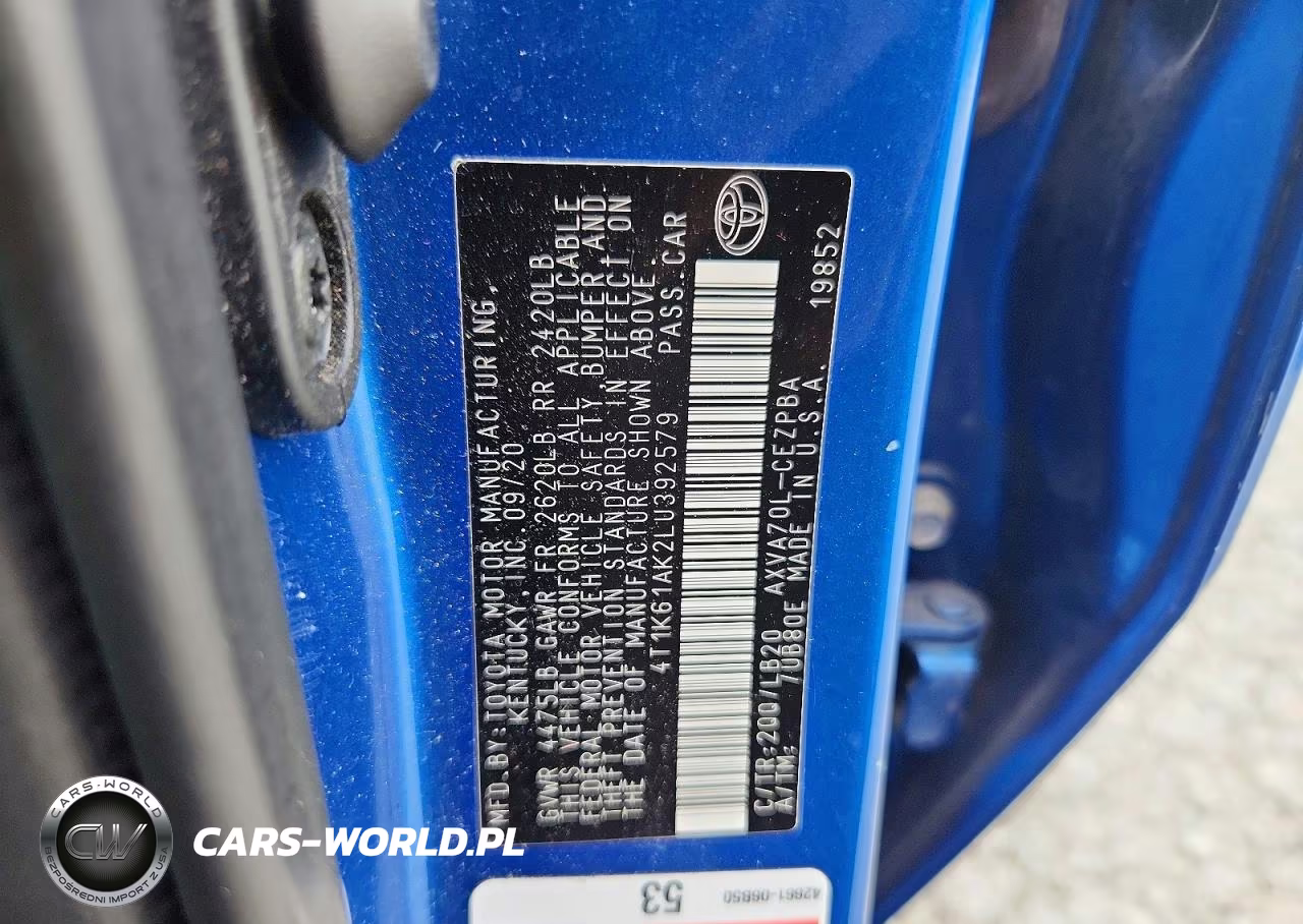 2020 Toyota Camry Xse VIN:4T1K61AK2LU392579 - 12
