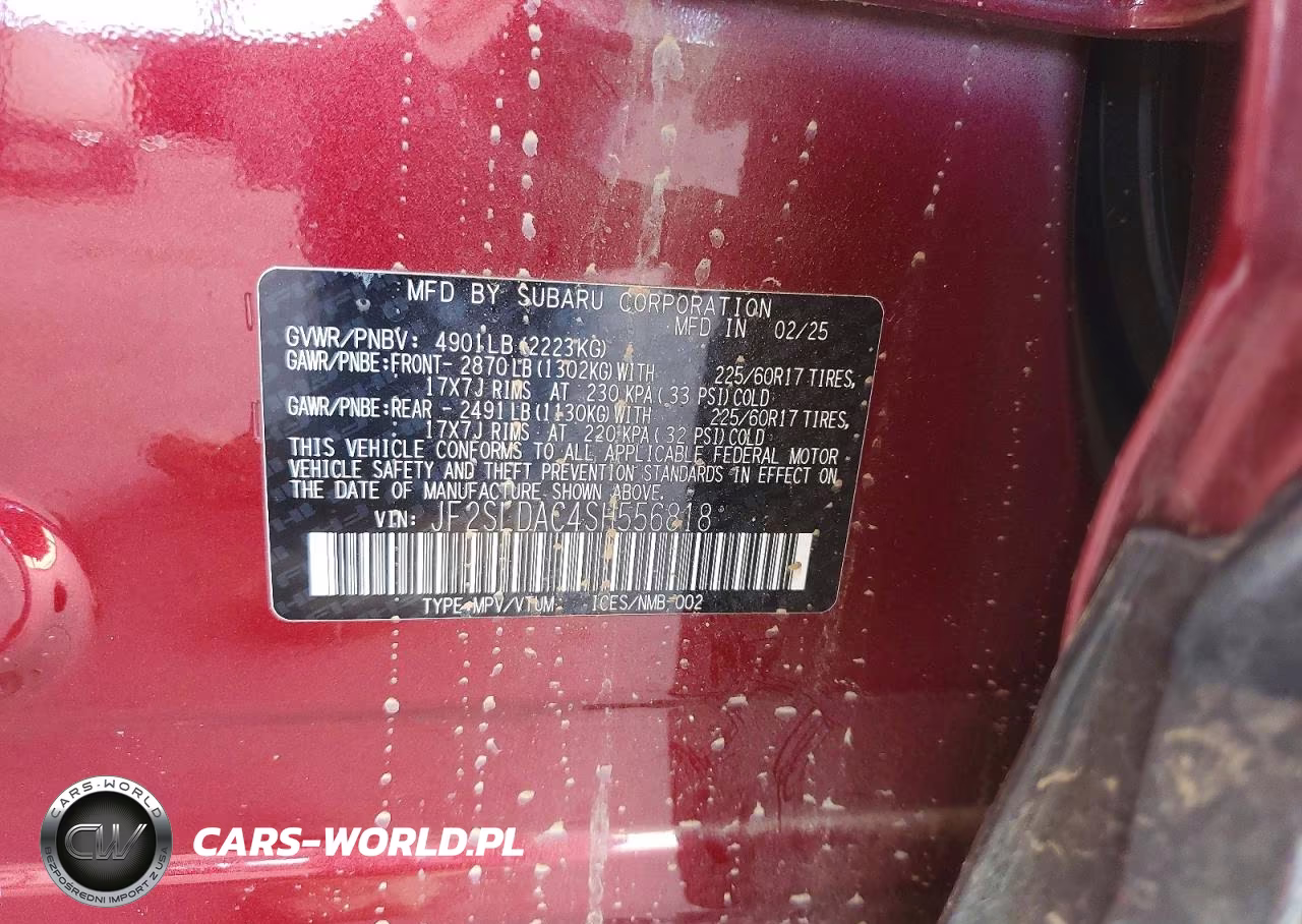 2025 Subaru Forester VIN:JF2SLDAC4SH556818 - 13