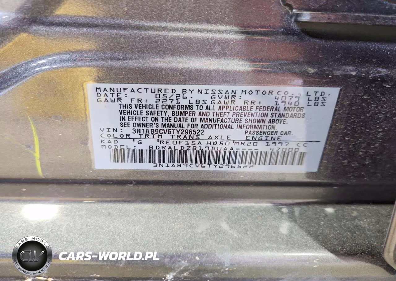 2026 Nissan Sentra Sv VIN:3N1AB9CV6TY296522 - 12