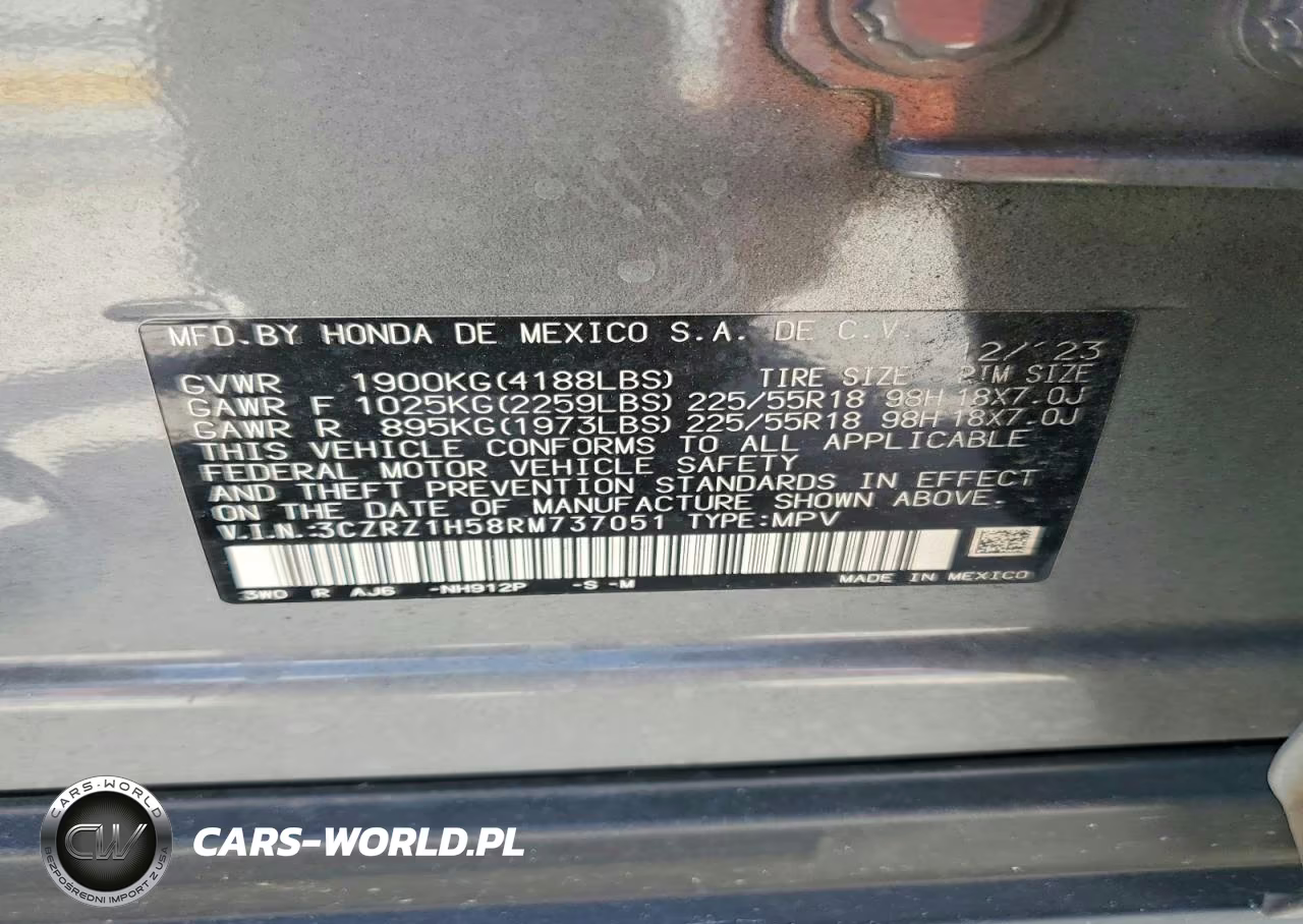 2024 Honda Hr-V Sport VIN:3CZRZ1H58RM737051 - 13