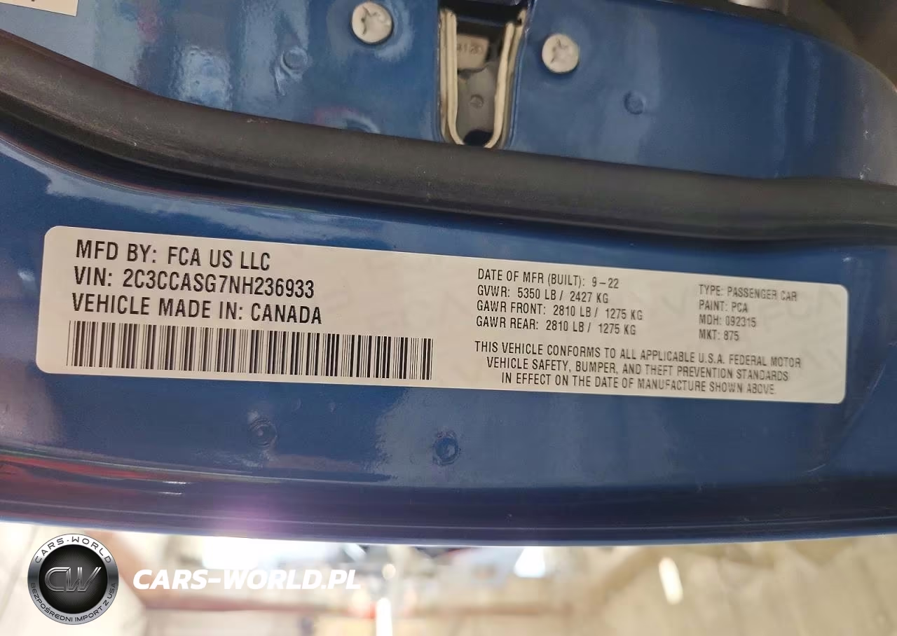 2022 Chrysler 300 Touring L VIN:2C3CCASG7NH236933 - 12