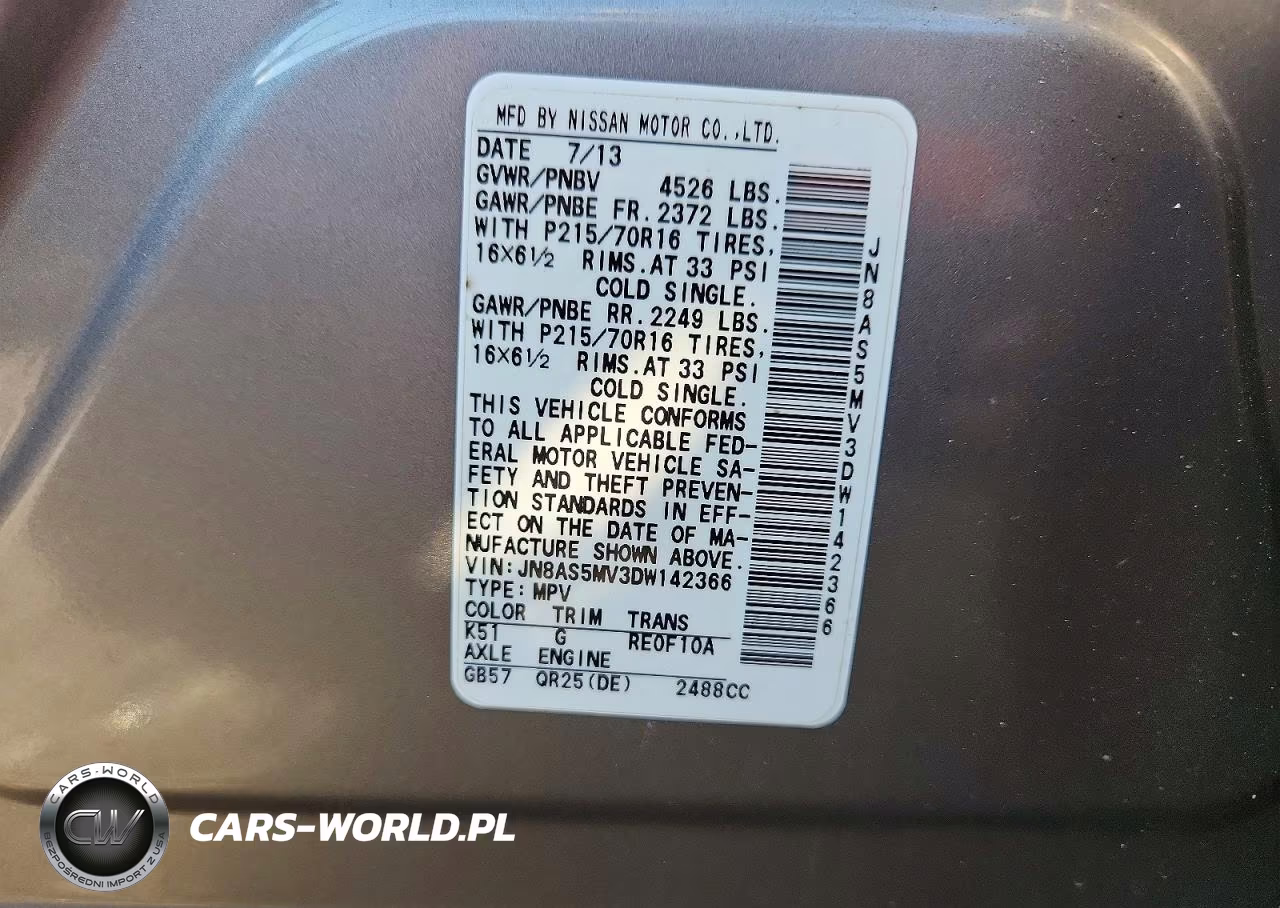 2013 Nissan Rogue S VIN:JN8AS5MV3DW142366 - 13