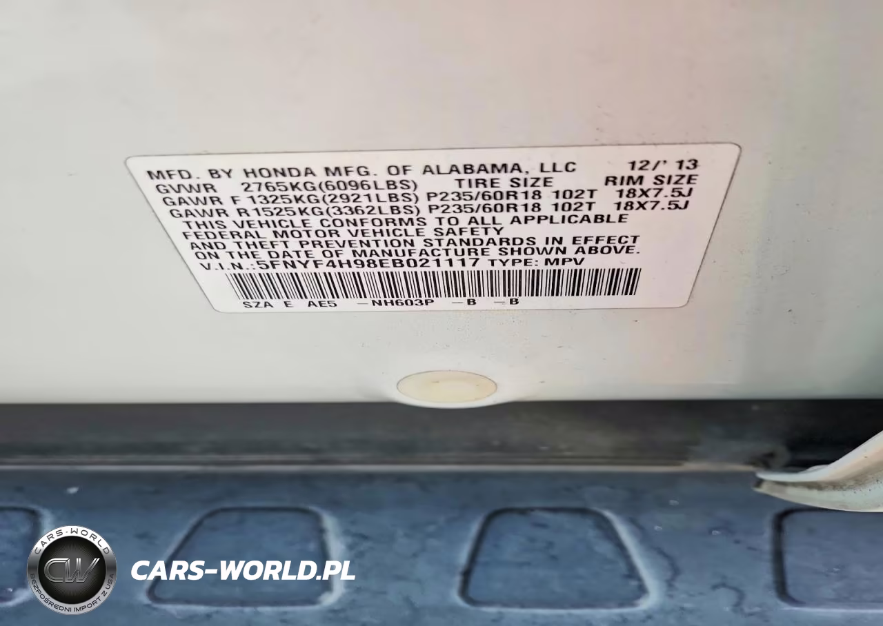 2014 Honda Pilot Touring VIN:5FNYF4H98EB021117 - 13
