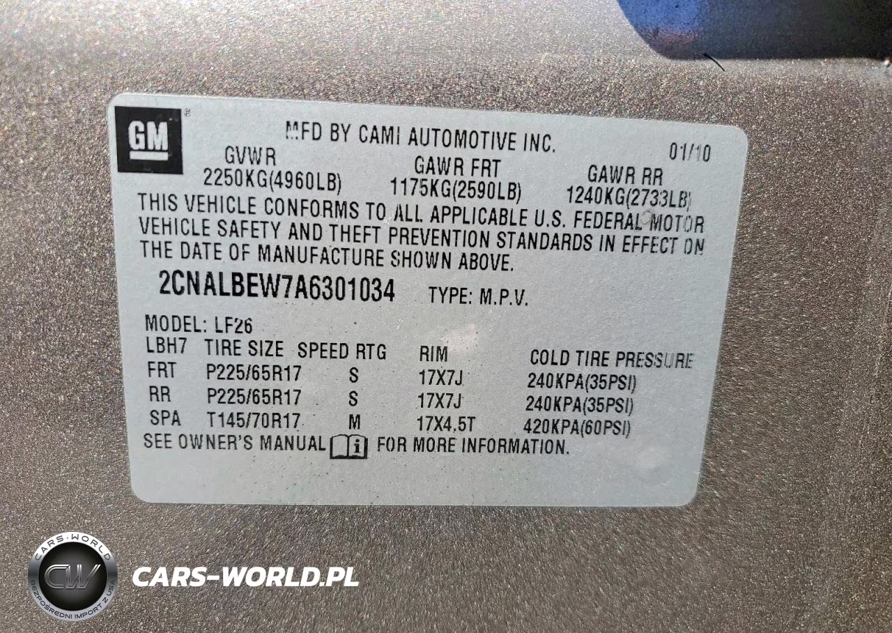 2010 Chevrolet Equinox Ls VIN:2CNALBEW7A6301034 - 13
