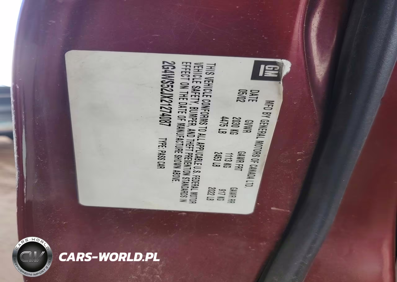 2002 Buick Century Custom VIN:2G4WS52JX21274087 - 12