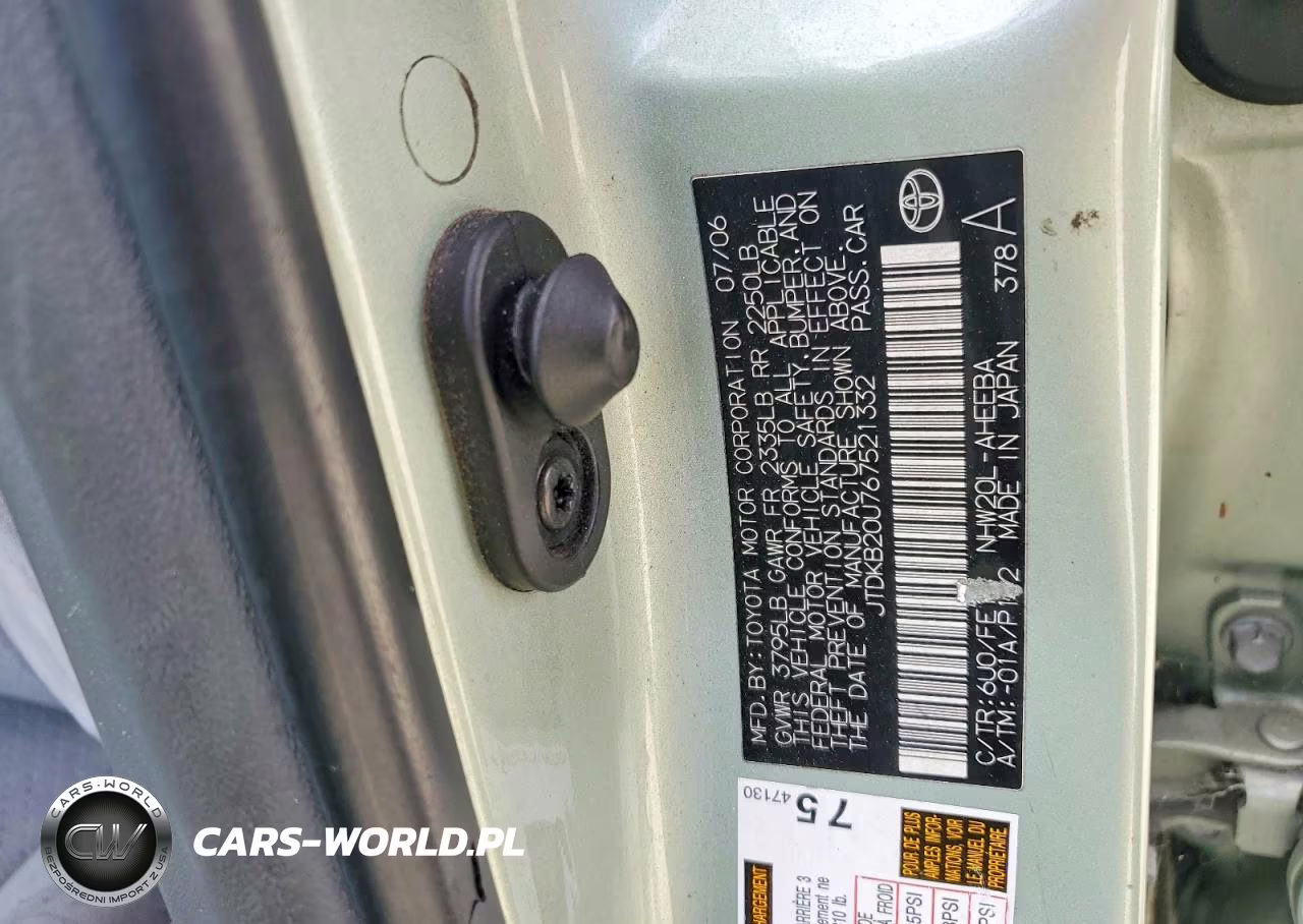 2006 Toyota Prius Base VIN:JTDKB20U767521332 - 12
