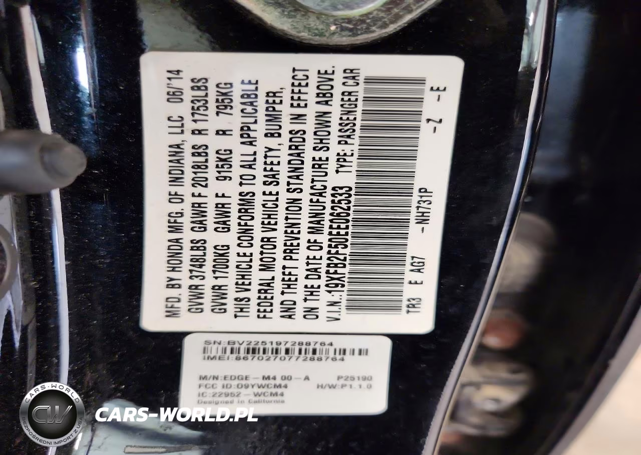 2014 Honda Civic Lx VIN:19XFB2F50EE062533 - 12