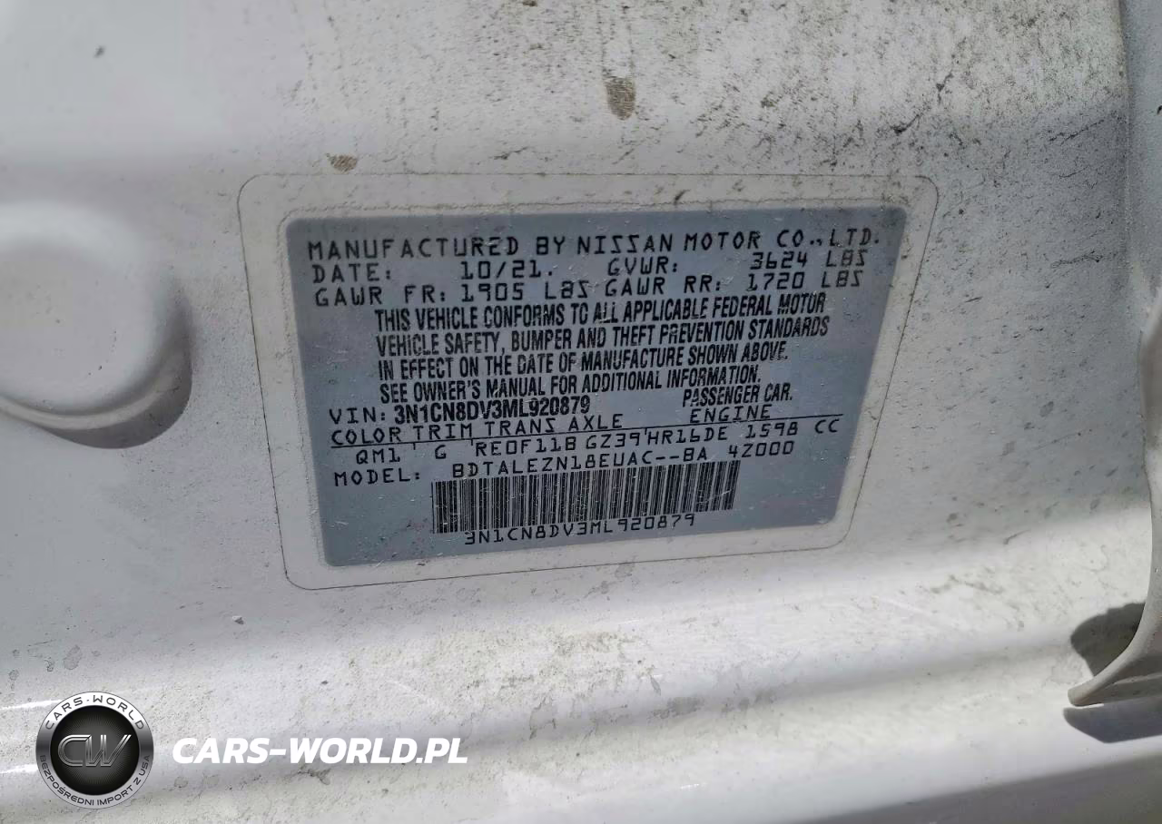 2021 Nissan Versa S VIN:3N1CN8DV3ML920879 - 13