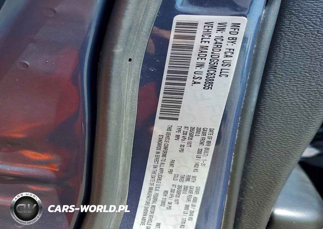 2021 Dodge Durango Gt VIN:1C4RDJDG5MC638855 - 13