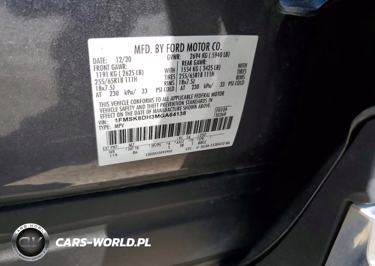 2021 Ford Explorer Xlt VIN:1FMSK8DH3MGA64138 - 12