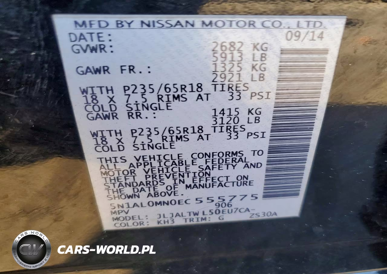 2014 Infiniti Qx60 Base VIN:5N1AL0MN0EC555775 - 13