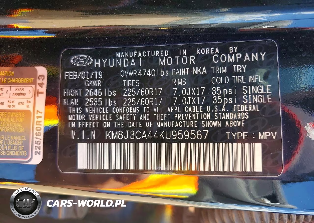 2019 Hyundai Tucson Value VIN:KM8J3CA44KU959567 - 13
