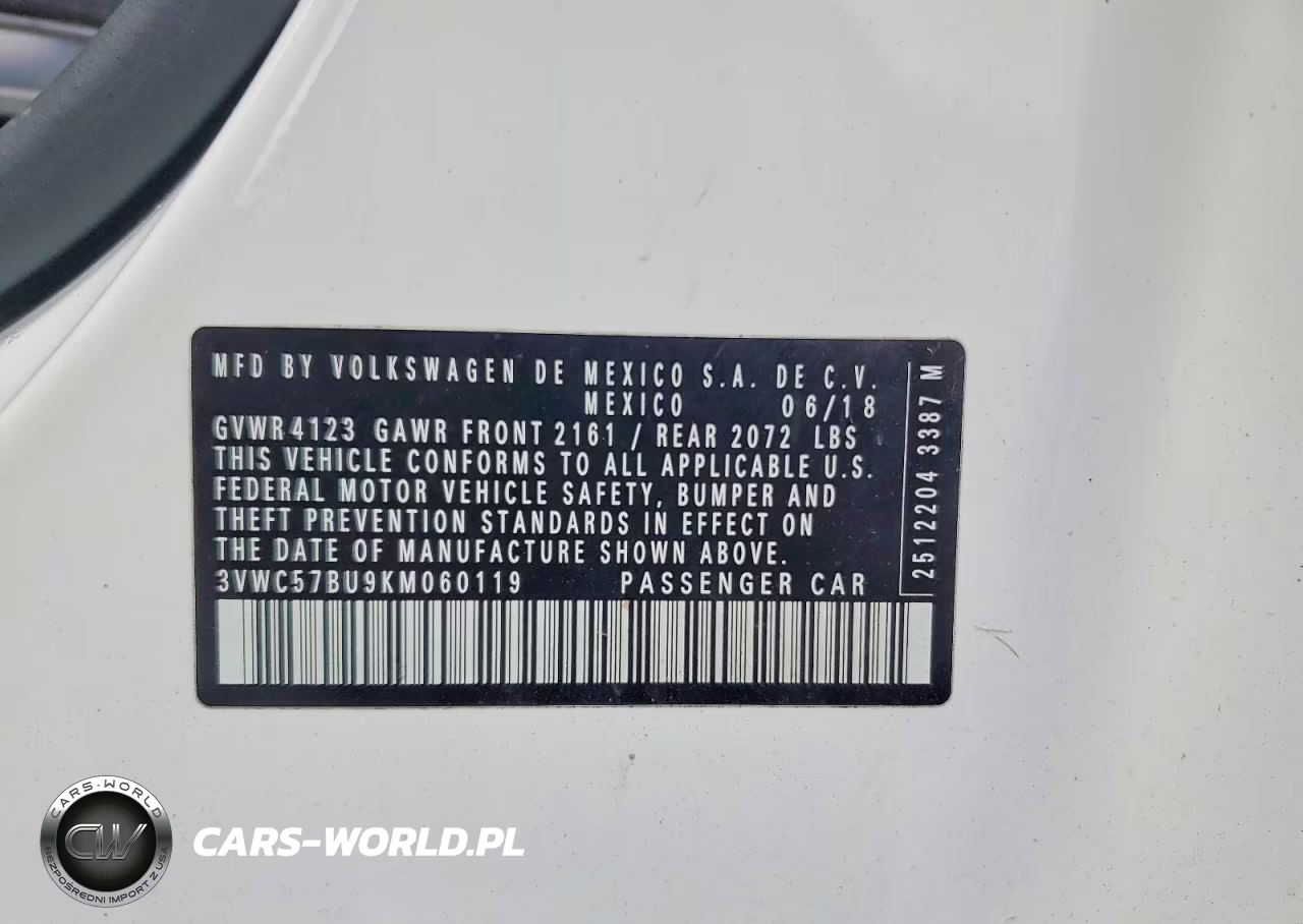 2019 Volkswagen Jetta S VIN:3VWC57BU9KM060119 - 12