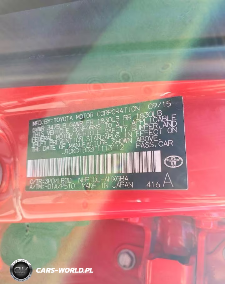 2015 Toyota Prius C Four VIN:JTDKDTB33F1113112 - 12