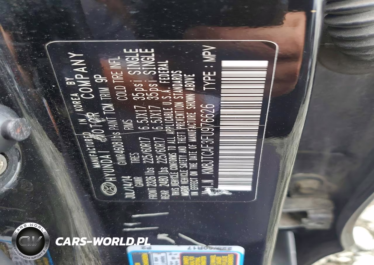 2015 Hyun Tucson Gls VIN:KM8JTCAF3FU976626 - 12
