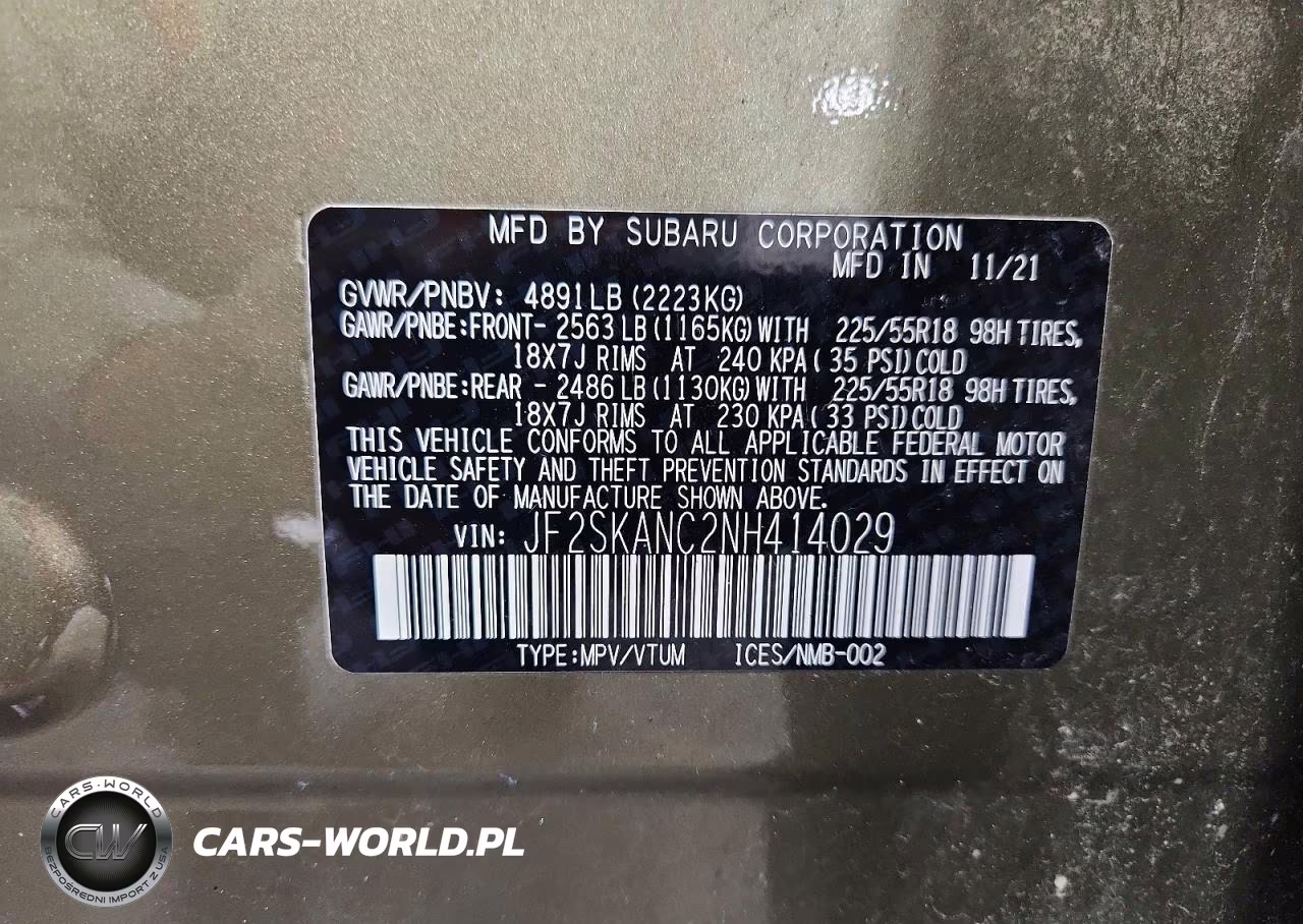 2022 Subaru Forester Limited VIN:JF2SKANC2NH414029 - 13
