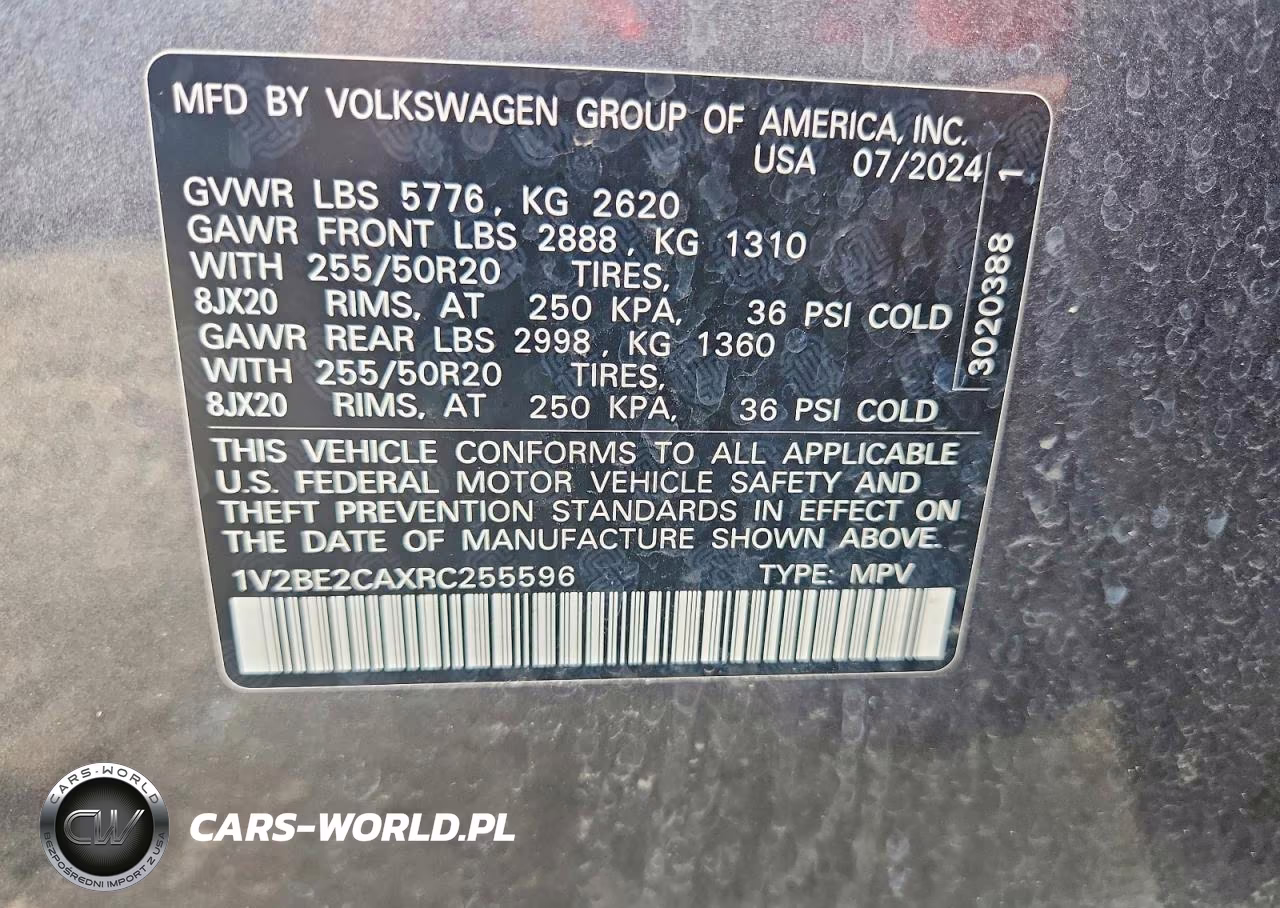 2024 Volkswagen Atlas Cross Sport Sel VIN:1V2BE2CAXRC255596 - 13