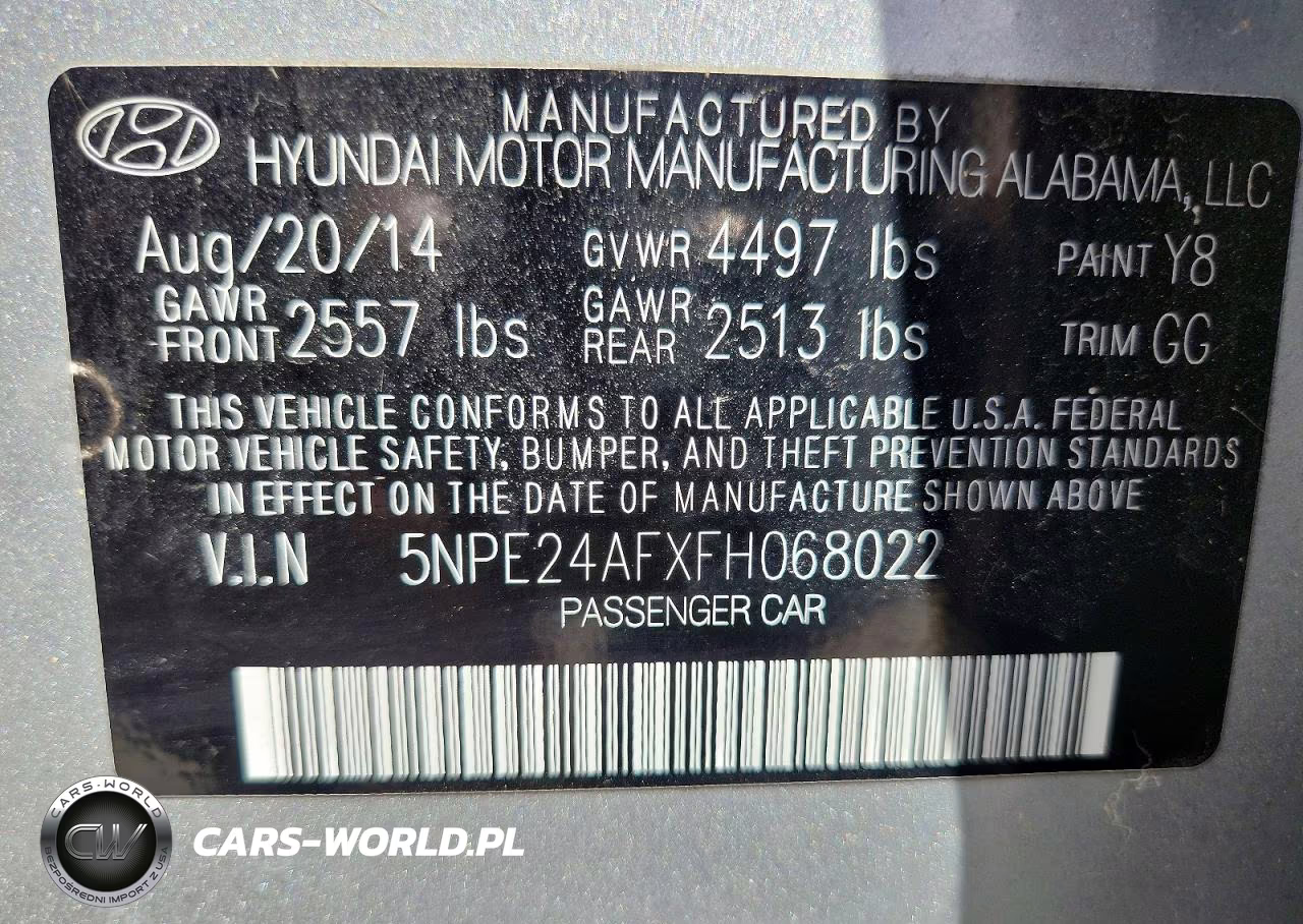 2015 Hyundai Sonata Se VIN:5NPE24AFXFH068022 - 12