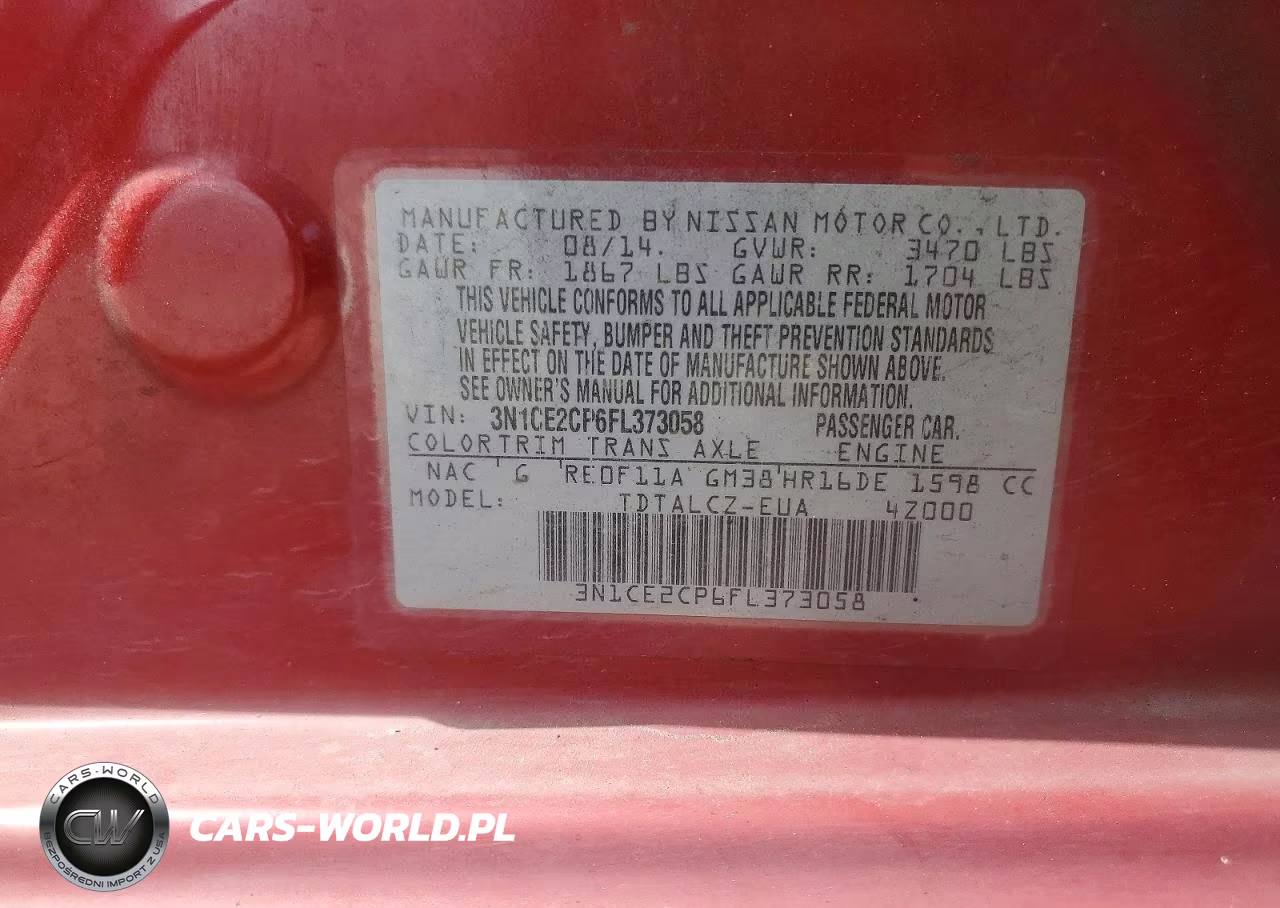 2015 Nissan Versa Note S VIN:3N1CE2CP6FL373058 - 14