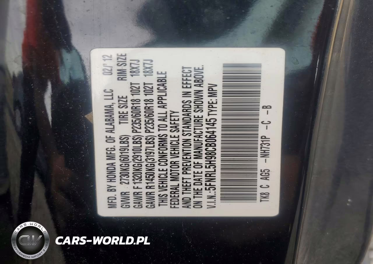 2012 Honda Odyssey Touring VIN:5FNRL5H98CB064145 - 13