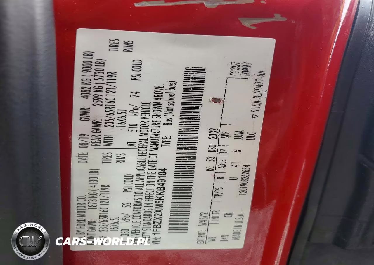 2019 Ford Transit T-350 VIN:1FBZX2XM5KKB49104 - 24
