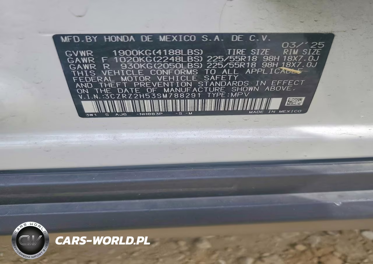 2025 Honda Hr-V Sport VIN:3CZRZ2H53SM788291 - 13